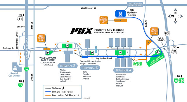 southwest airlines phoenix terminal map